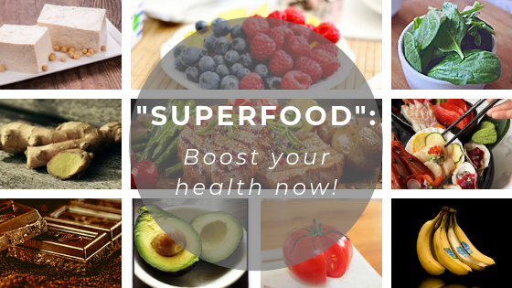 Superfood_leanmeat_tomato_tofu_seafood_spinach_ginger_chocolate_berries_banana_avocado